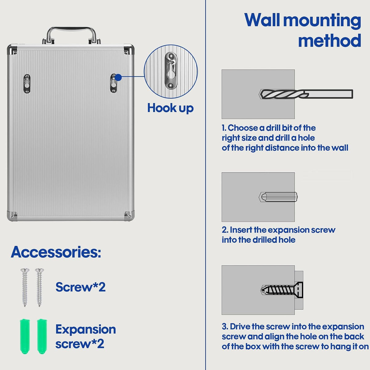 24 Slots Cell Phone Locker,Pocket Chart Cell Phones Storage Cabinet for Cell Phones,Wall-Mounted with a Locked, Lock Box for Phone with Handle for Enterprise & Classroom - Silver