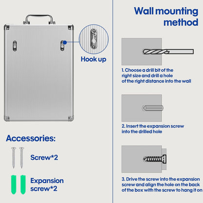 24 Slots Cell Phone Locker,Pocket Chart Cell Phones Storage Cabinet for Cell Phones,Wall-Mounted with a Locked, Lock Box for Phone with Handle for Enterprise & Classroom - Silver