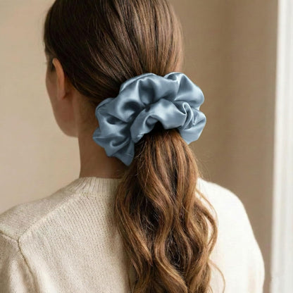 Silmer 22 Momme Silk Pillow Scrunchie Air, Oversized Lightweight Mulberry Silk Hair Tie with High Elasticity, Soft Padded No Crease Ponytail & Sleep Holder (Dusty Rose, 1Pc)