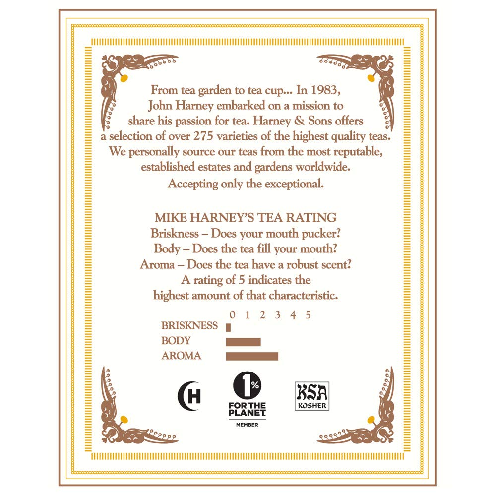 Harney & Sons Chamomile Herbal Tea, 20 Sachets in Tin | Egyptian chamomile flower herbal tea. Naturally caffeine free.