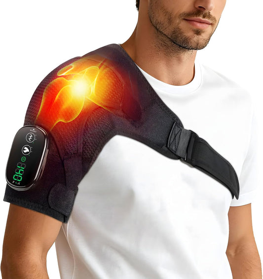 Cordless Shoulder Heating Pad Massage, Heated Shoulder Wrap Massager