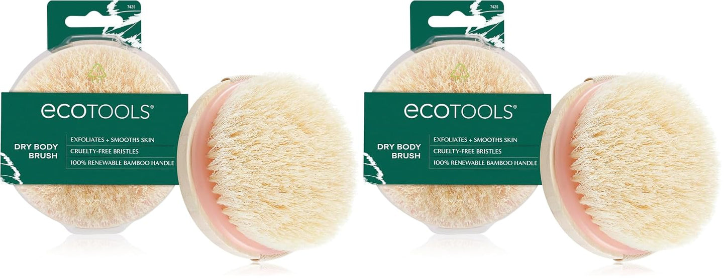 EcoTools Dry Body Brush, Cruelty-Free Bristles Exfoliate & Smooth Skin, Dry Brushing Removes Flaky Skin, May Help Improve Circulation & Tone, Vegan & Cruelty-Free, 1 Count