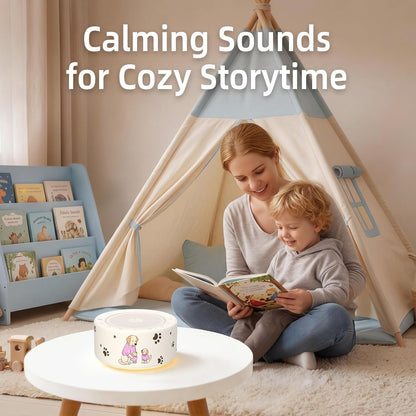 Kipcush White Noise Machine for Baby & Adults, 30 Soothing Sounds, Soft Non-Glare Nursery Lamp, 8 Color Night Lights, Memory Function (Angel V1 White, Standard)