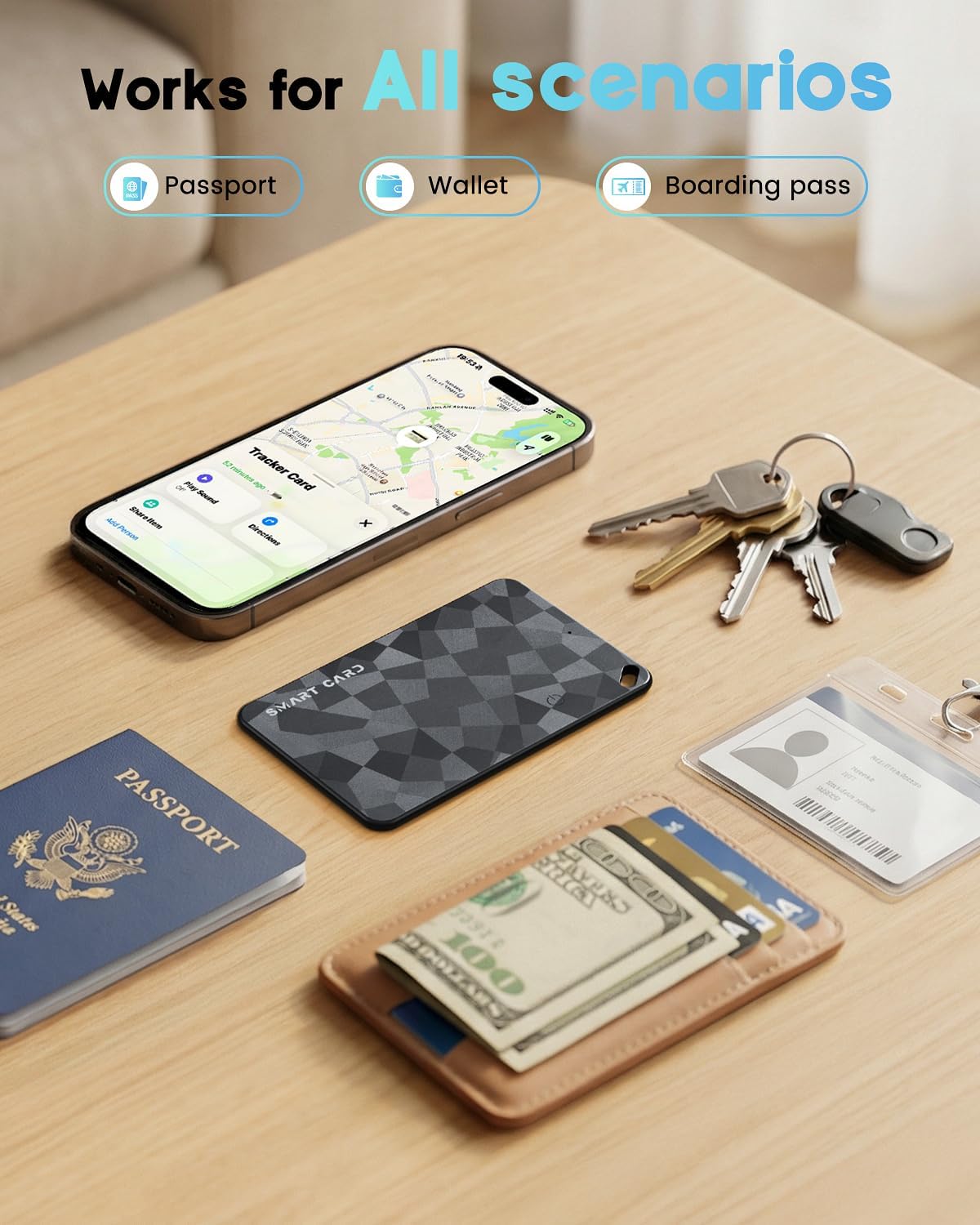 Wallet Tracker Card (iOS and Android), 6-12 Years Battery GPS Smart Card