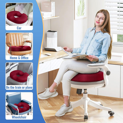 CloudBliss Donut Pillow Stadium Seat Cushion for Tailbone Pain Relief and Hemorrhoids, Memory Foam Seat Chair Cushion, Portable Seat Cushions for Bleachers, Car, Home & Office