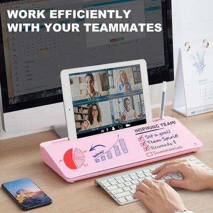 TSJ OFFICE Whiteboard Weekly Dry-Erase-Board - Desktop White Board Calendar Desk Organizers with Accessories Computer Keyboard Stand with Drawer, for Office, Home, School Supplies - White Calendar