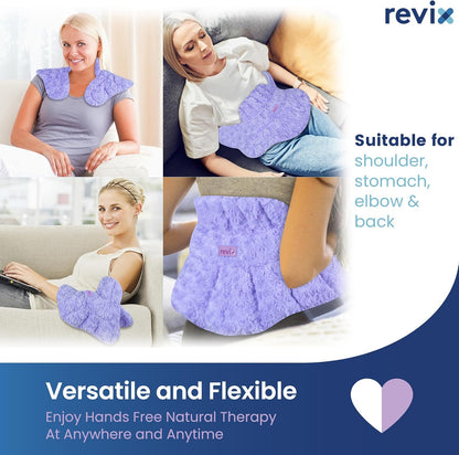 REVIX Microwave Heating Pad for Neck Shoulders and Back with Moist Heat, Weighted Microwavable Heated Neck Wrap Warmer, Scented
