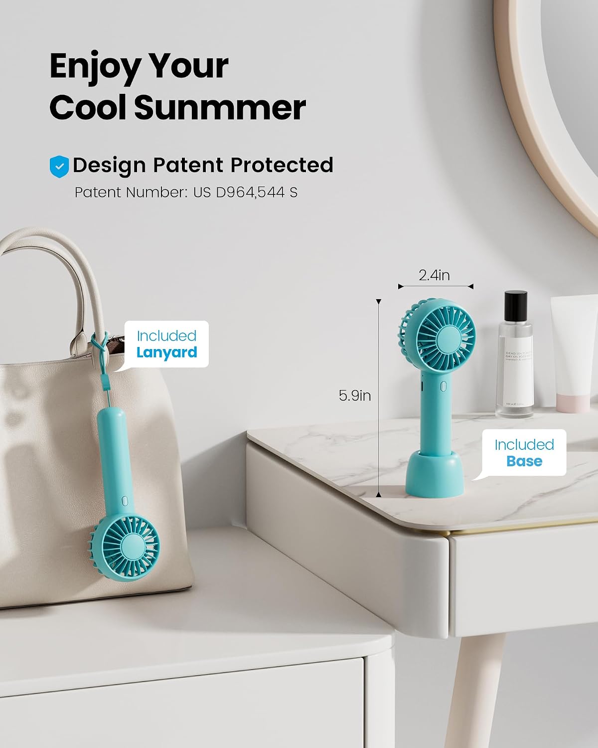 Gaiatop Mini Portable Fan, Small Personal Handheld Fan,Rechargeable