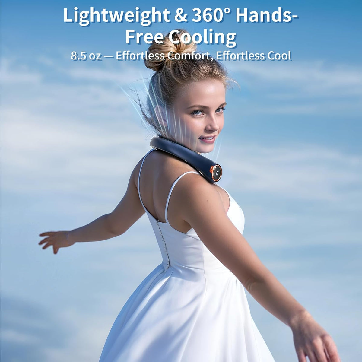𝟐𝟎𝟐𝟔 𝐔𝐩𝐠𝐫𝐚𝐝𝐞 BNBZ Portable Neck Fan,6000mAh Rechargeable Wearable Fan with LED Display,4 Speeds,Up to 15H Runtime,Quiet 360° Airflow Hands-Free Personal Fan for Travel,Work,Gym &Outdoor Use