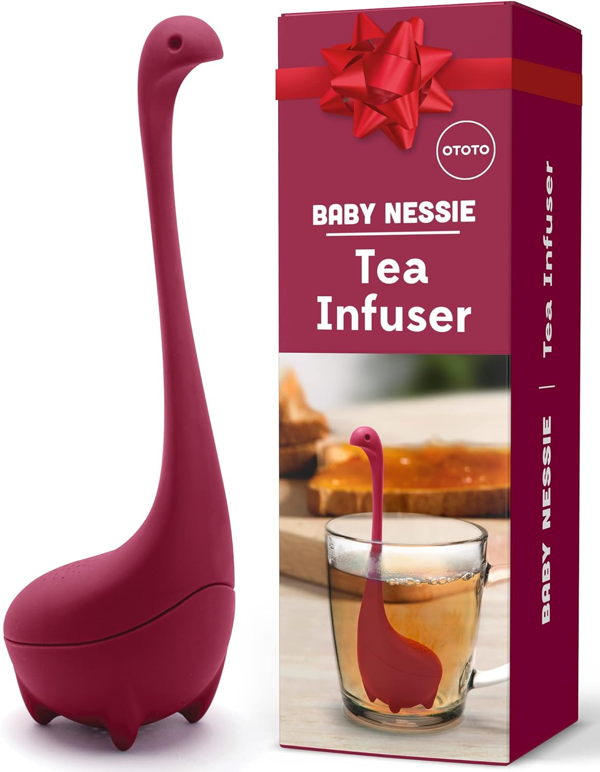 OTOTO Louie Cat Tea Infuser - Cats Loose Leaf Steeper & Diffuser, Tea Strainer Accessories, Cute Gifts for Cat Lovers, White Elephant Gifts, Cute Kitchen Accessories