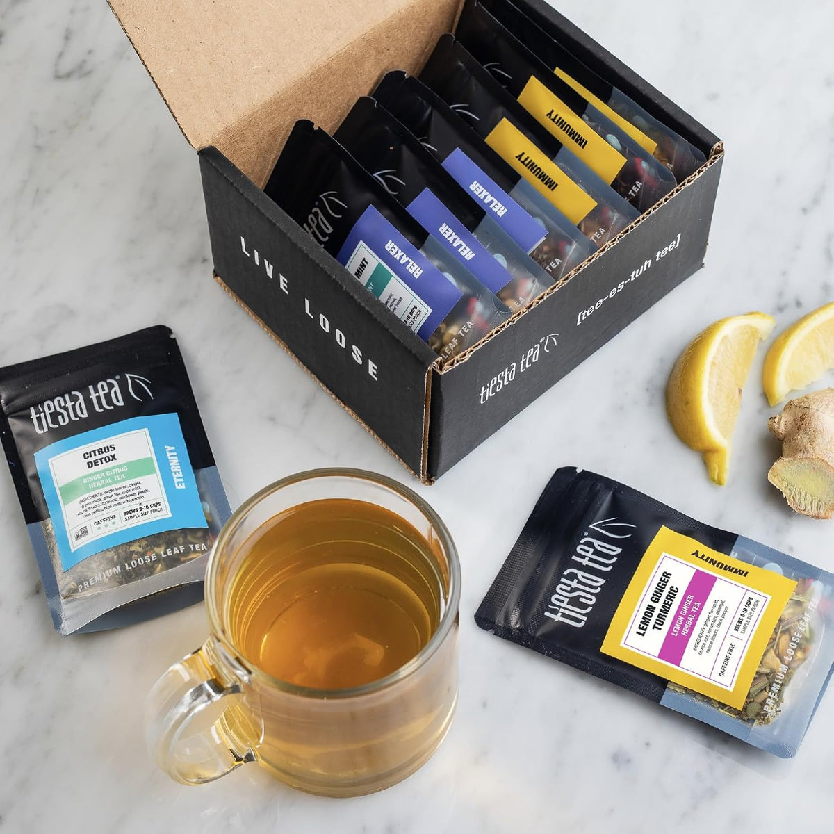 Tiesta Tea Wellness Tea Sampler Dry Flight Set Loose Leaf 8 Pouches