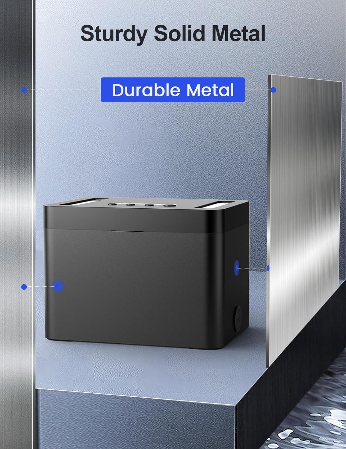Metal Timed Lock Box with Emergency Unlocking, Phone Locked Box with Timer, Locking Container, Audio Prompt, Self-Control Safe Locker for Cellphone/iPad Mini/Medicine Gift Idea for Men Women