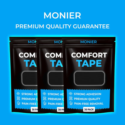 MONIER Comfort Tape (30 Pack) - Pain Free Removal, Hypoallergenic, Latex Free & Gentle On Skin - Packaging May Vary - Skin Friendly Adhesive Cotton Tape