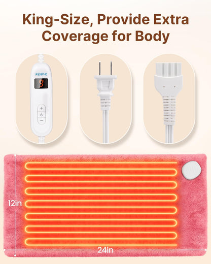 RENPHO Electric Heating Pad for Back with 10 Heat Levels