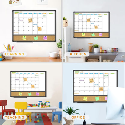 JILoffice Magnetic Dry Erase Calendar Whiteboard, 24" x 18" Monthly Board
