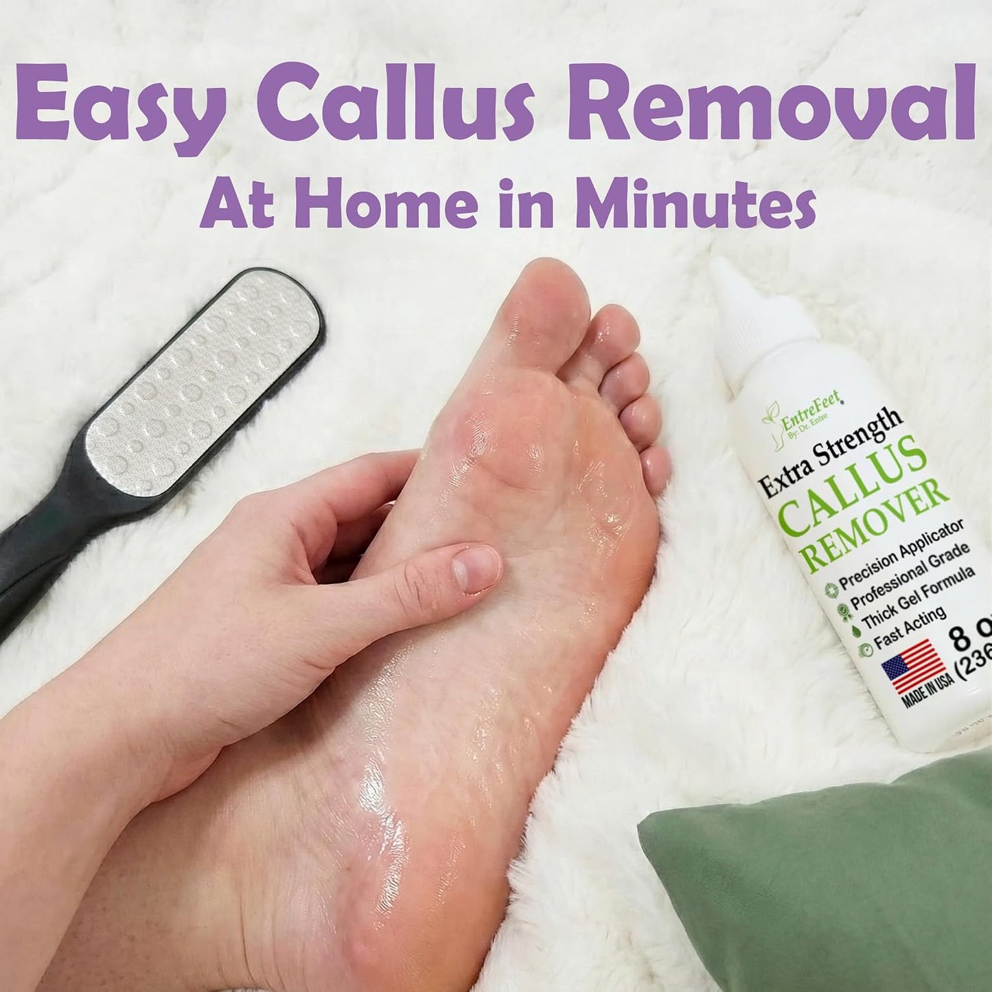 Dr. Entre's Callus Remover Gel & Foot File: Extra Strength Callus Remover for Feet, Foot Callus Remover Care, Pedicure Tools Supplies, Spa Kit, Dead Skin Scrubber, 4 oz