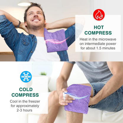 Microwavable Heating Pads 15 * 9", Weighted Moist Microwave Heat Pad for Cramps Neck Shoulder, Back Pain Relief, Warm Compress Rice Bean Bag Hot Pack for Muscles Ache, Joints, Unscented,1 Pack