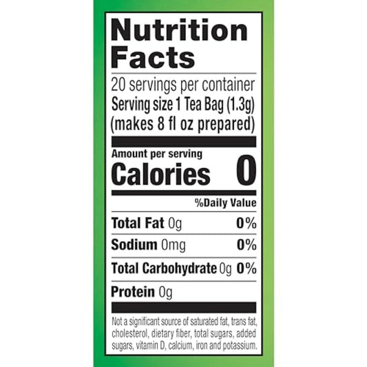 Lipton Lemon Green Tea Bags, Flavored, Unsweetened Teabags for Hot Tea or Iced Tea with Caffeine and Flavonoids, 20 Total Tea Bags