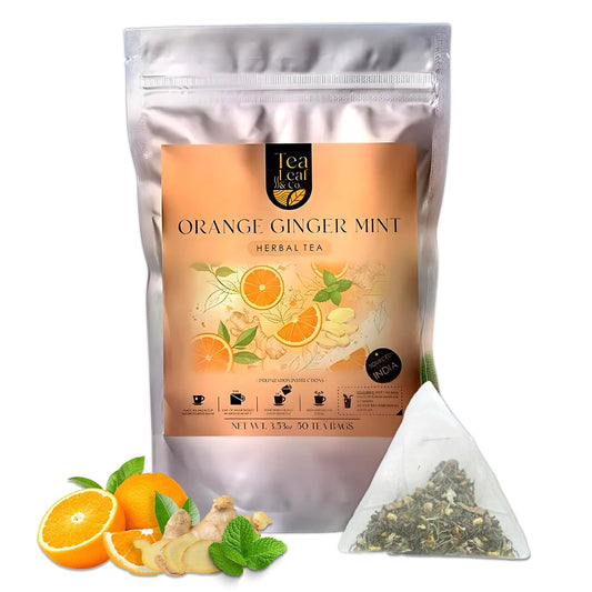 Orange Ginger Mint Herbal Tea 100gm, Natural Herbal Infusion, 50 Tea Bags