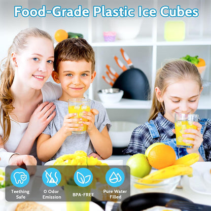 360 Pack Reusable Ice Cubes Refreezable Ice Cubes Without Diluting Reusable Ice Cubes for Drinks Large Pack Ice Cube Frozen BPA Free for Party Bars Ice Bath Camping