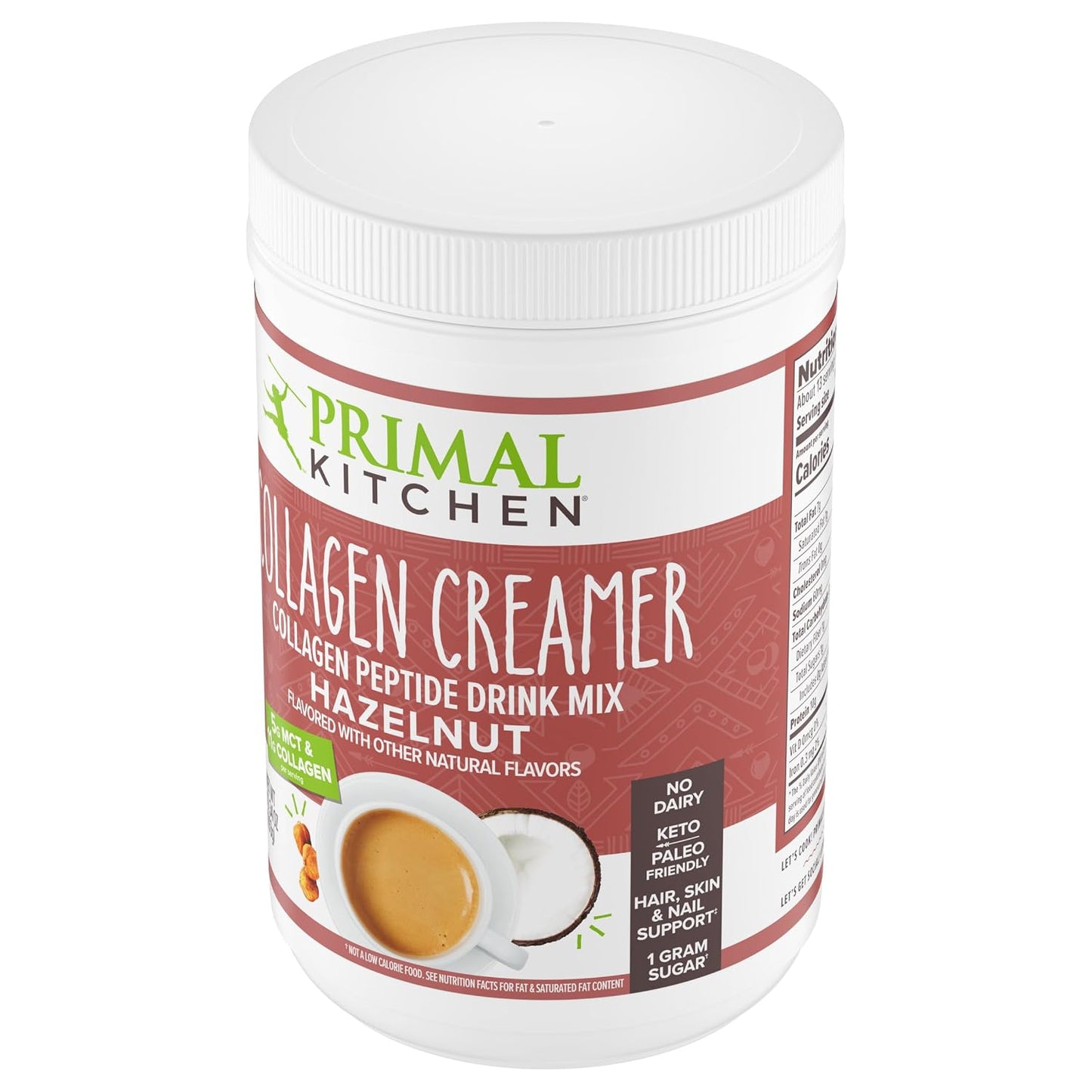 Primal Kitchen Matcha Collagen Keto Latte Powder, Sugar-Free Collagen Peptides, 9.33 Ounces