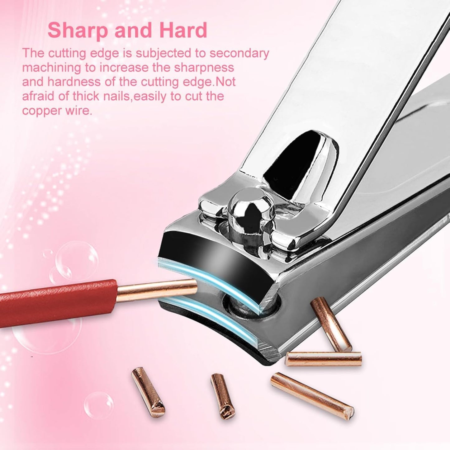 Yougai Manicure Set 18 Pieces Professional Nail Clippers Pedicure Kit Men Women, Stainless Steel Fingernail Toenail Cutters, Nail Care Grooming Tools with Leather Travel Case