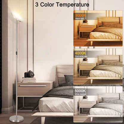 JOOFO LED Torchiere Floor Lamp with Remote, Stepless Dimmable Black