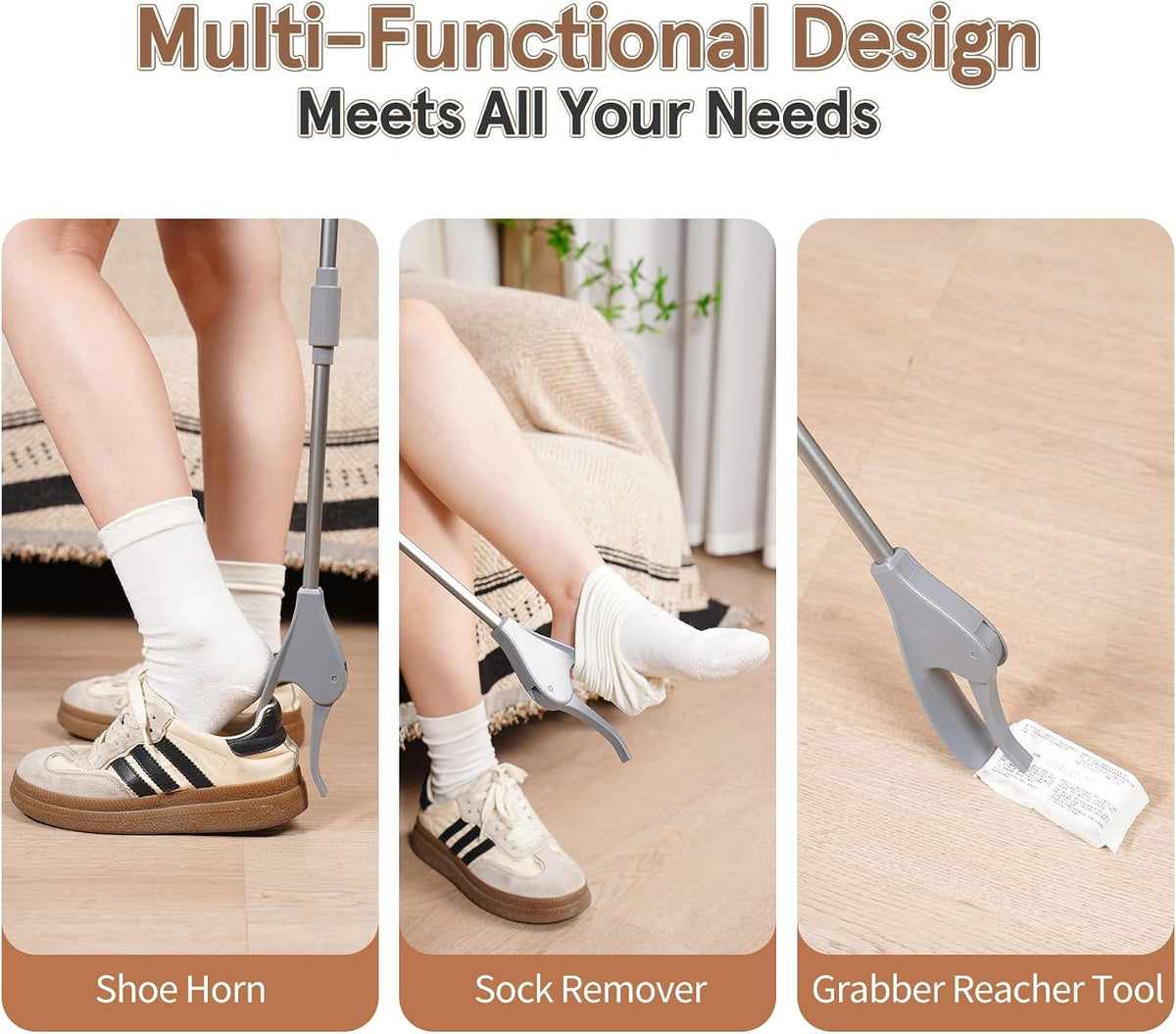 Compression Sock Aid Device Kit with Sock Remover Tool for Seniors