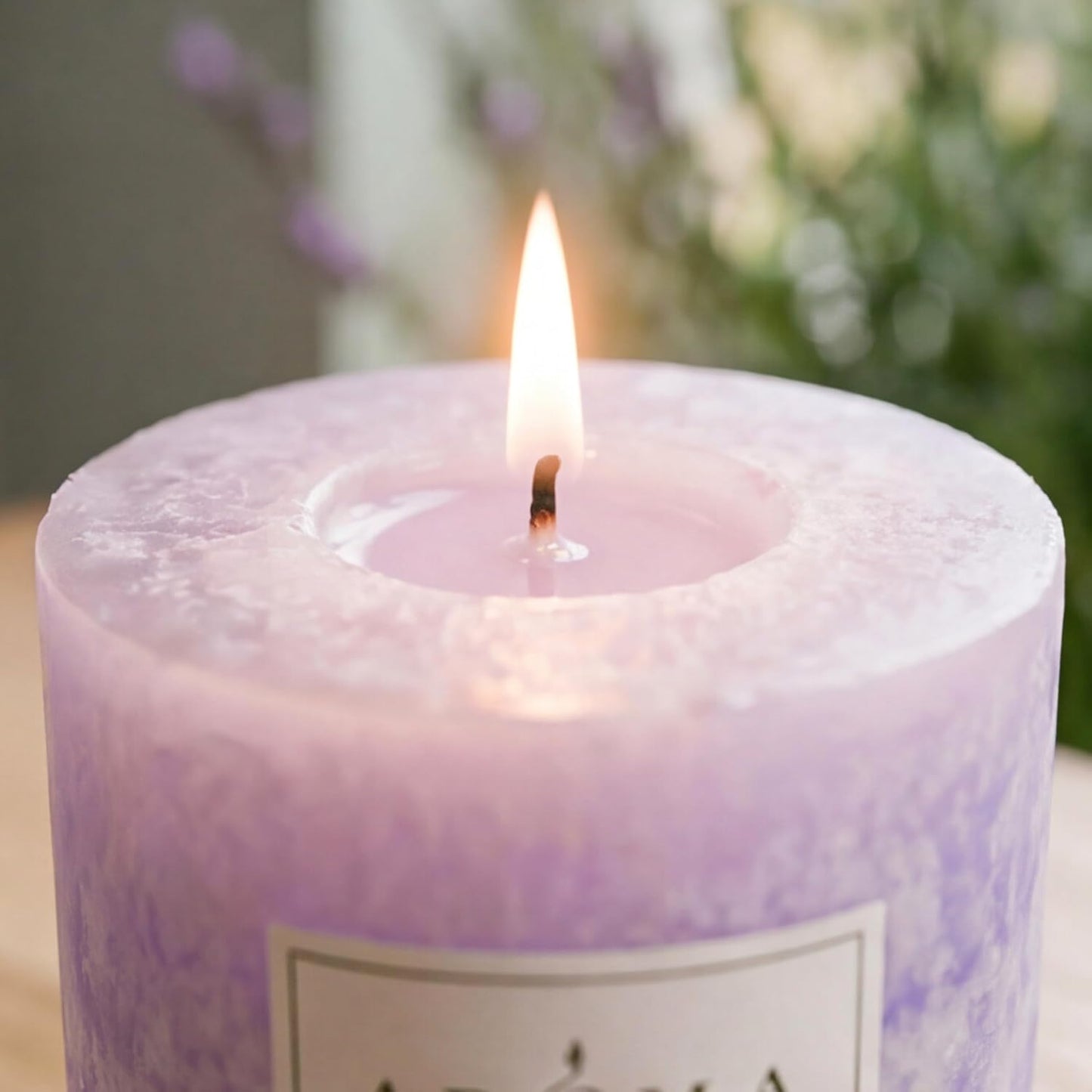 Aroma Naturals Essential Oil Tranquility Pillar Candle, 2.5" x 4", Lavender, 11 Ounce