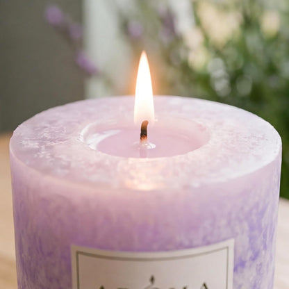 Aroma Naturals Essential Oil Tranquility Pillar Candle, 2.5" x 4", Lavender, 11 Ounce