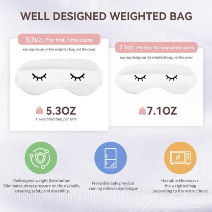Lyocell Weighted Sleep Eye Mask for Women Men, 5.3oz & 7oz, Cooling, Removable Washable Weighted Bag, Light Blocking Eye Cover, Soft Eye Shade for Travel Essentials, Office Naps, Gift,Purple