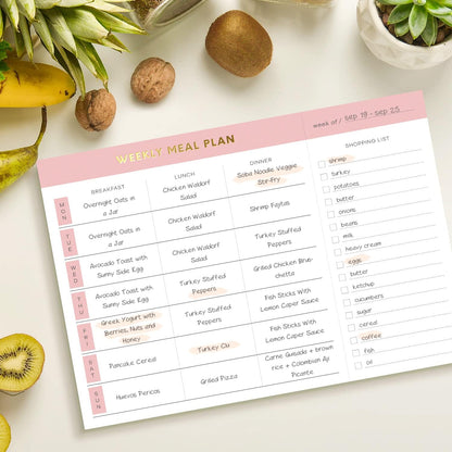 Sweetzer & Orange Weekly Meal Planner and Grocery List Magnetic Notepad. Teal 10x7” Meal Planning Pad with Tear Off Shopping List. Plan Weekly Menu Food for Weight Loss or Dinner List for Family!