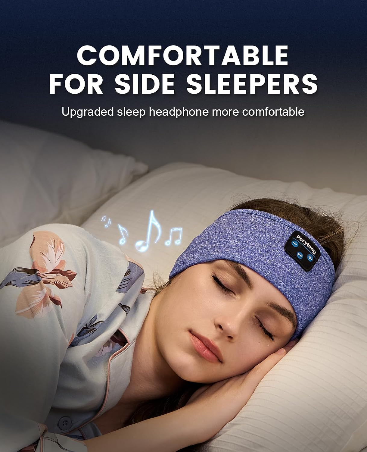 Perytong 2 Pack Sleep Headphones, Sleeping Headphones | Bluetooth Headband with Ultra-Thin HD Stereo Speaker, Wireless Headphone for Sports, Insomnia, Yoga, Air Travel, Meditation