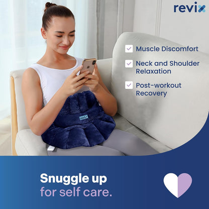REVIX Microwave Heating Pad for Neck Shoulders and Back with Moist Heat, Weighted Microwavable Heated Neck Wrap Warmer, Scented