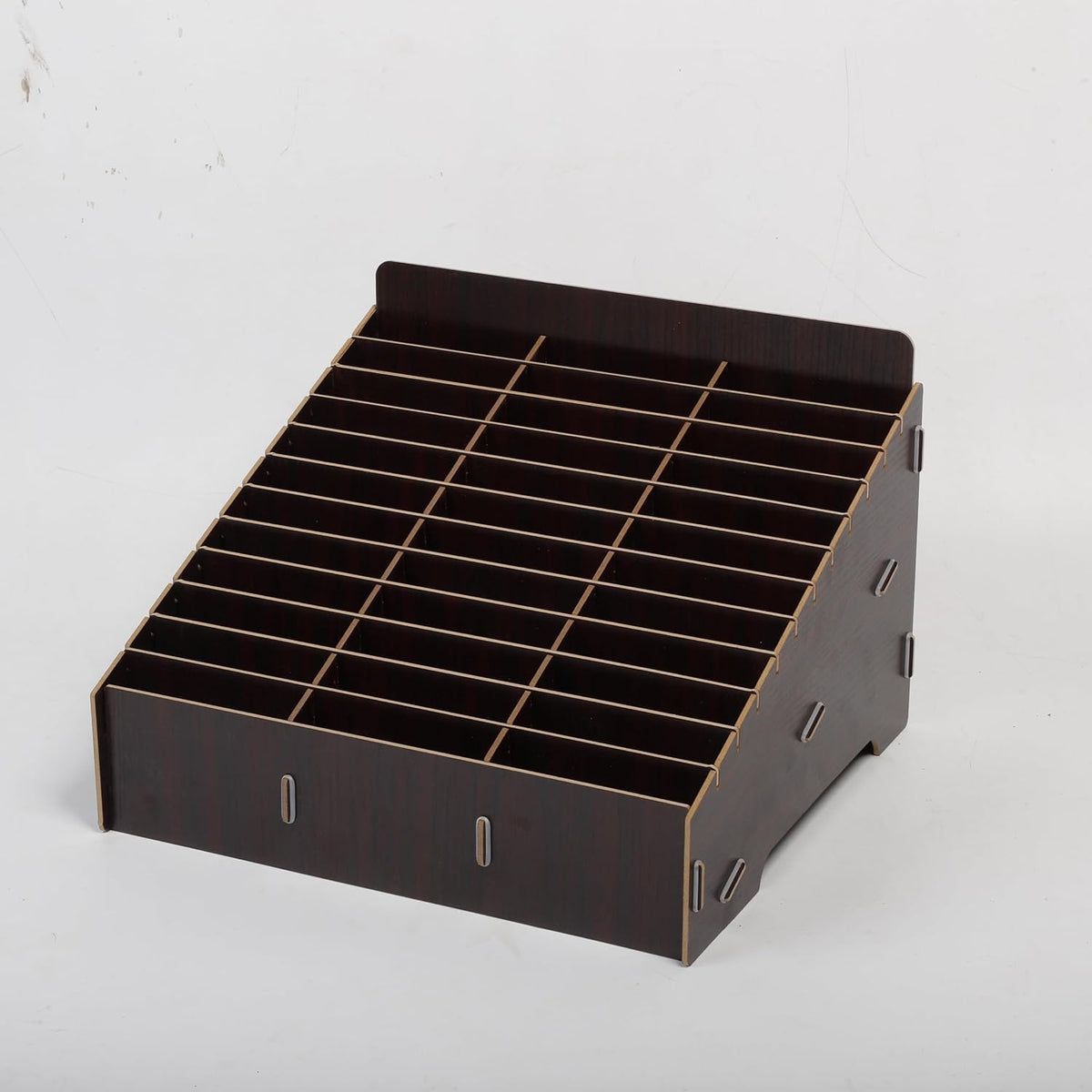 Wooden Display Cell Phone Rack, Phone Storage Rack Brown 12 Slot