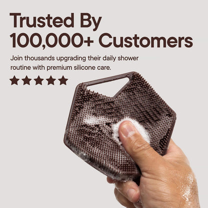 TOOLETRIES Premium Silicone Body Scrubber 2.0, Hygienic Loofah Alternative, Exfoliating Shower Scrubber for Sensitive Skin, Quick Drying & Long-Lasting Bathroom Essentials for Men & Women - Charcoal