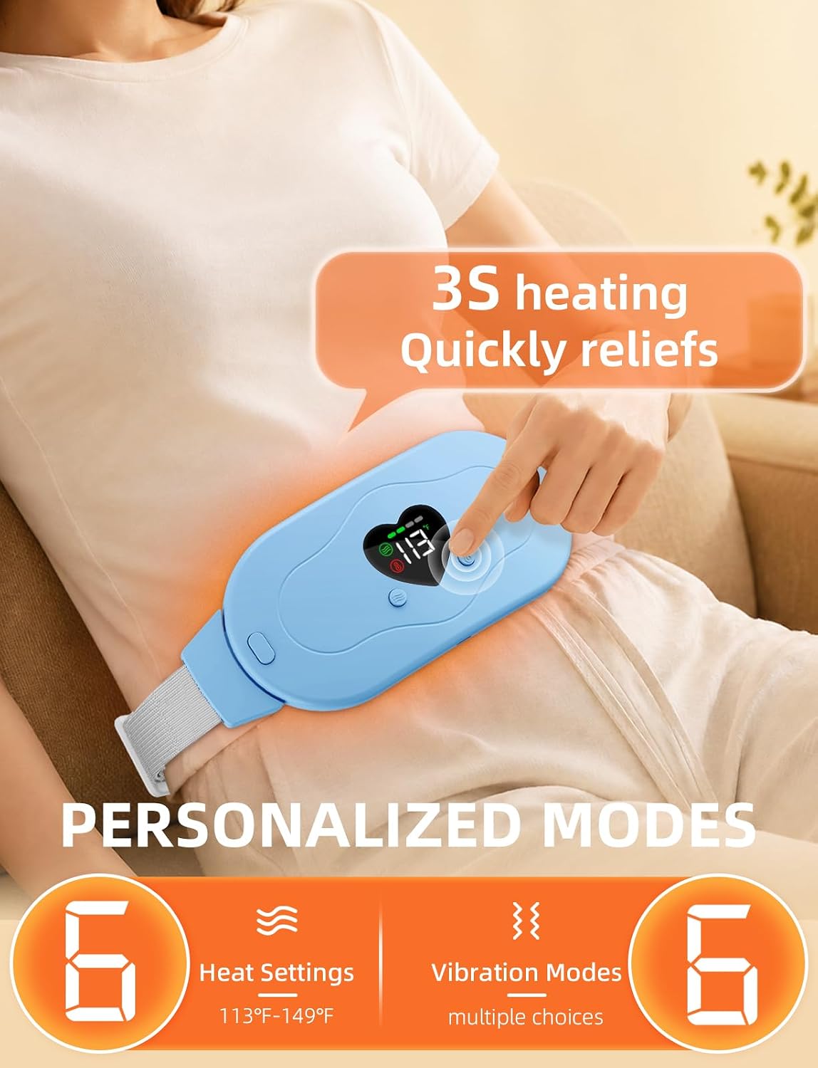 Glyduny Portable Heart Heating Pads, Electric Cordless Heat Pad