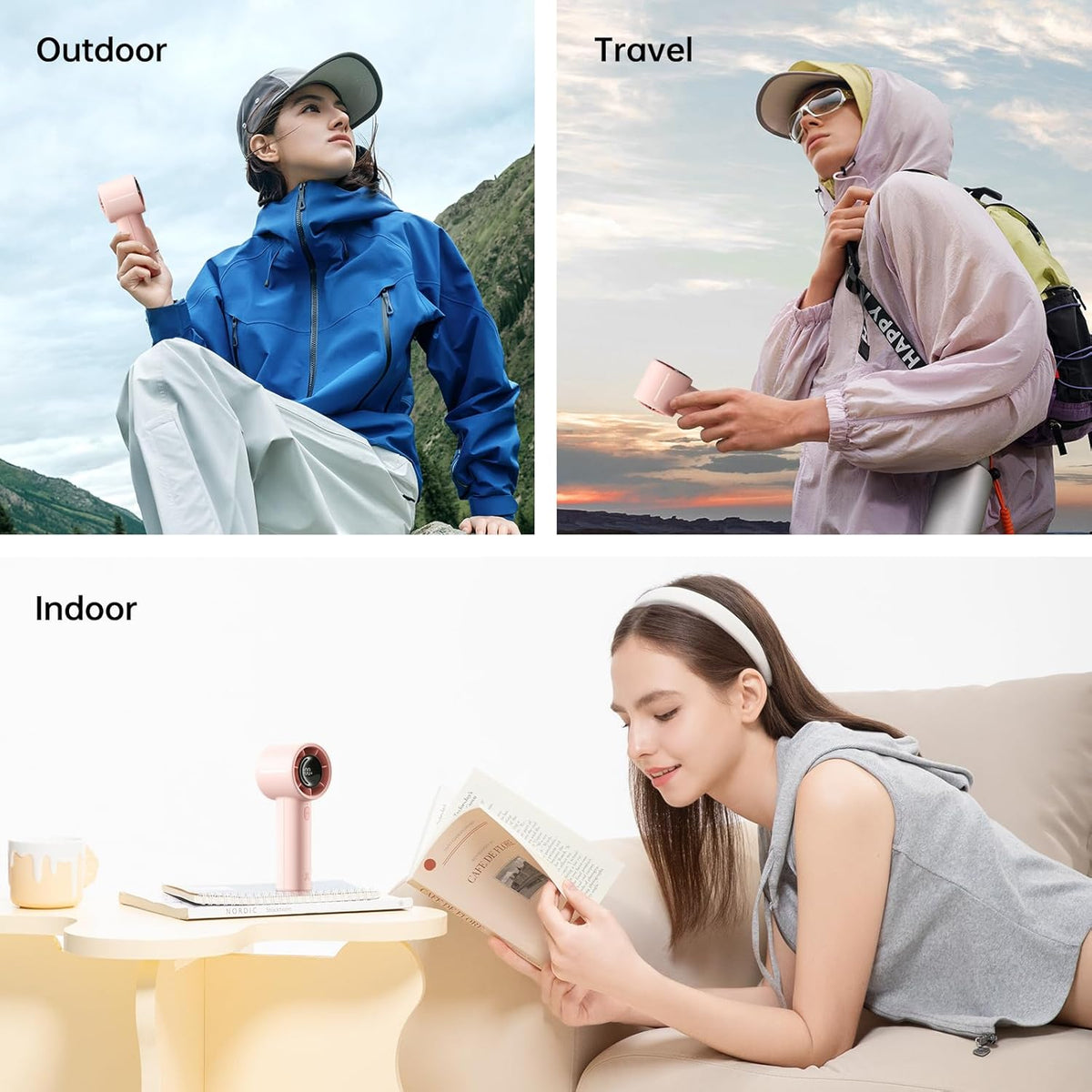 JISULIFE Handheld Turbo Fan Life10S, 28H Max Runtime, Strong Wind, Gray