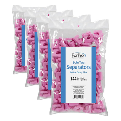 ForPro Sole Toe Separators - Black Luxurious Foam Separators - Individual Toe Separators for Pedicures â€“ 144-Count
