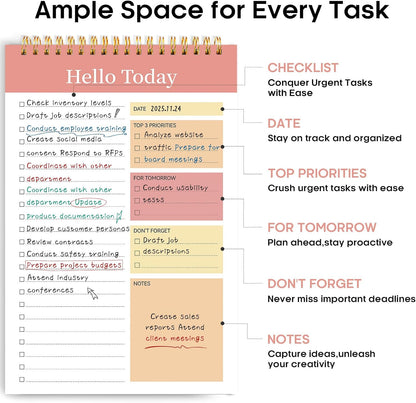 Taja To Do List Notepad - To Do List Notebook for Work with 52 Sheets, 9.8" x 6.5", Undated Daily Planner Perfect for Daily Tasks and Goal Setting, Notepad Suitable for Office, Home & School - Violet Dream