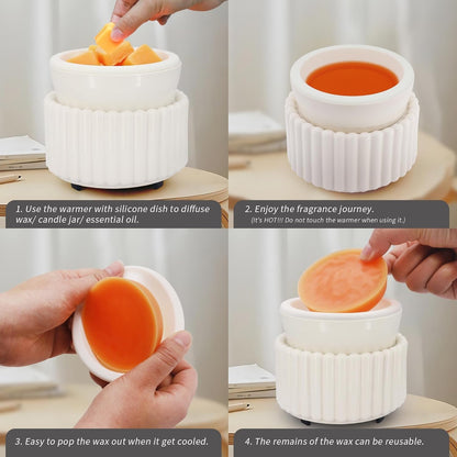 VICTORIA AROMA Ceramic Wax Melt Warmer 3-in-1 Candle Wax Warmer for Scented Wax Melter Electric Fragrance Wax Burner for Home Office Bedroom Gift & Decor…
