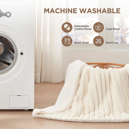 Westinghouse Heated Throw Blanket, Electric Blanket Throw with 6 Heating Levels and 2-10 Hours Time Settings, Flannel to Sherpa Super Cozy Heated Blanket Machine Washable, 50x60 inch, Charcoal