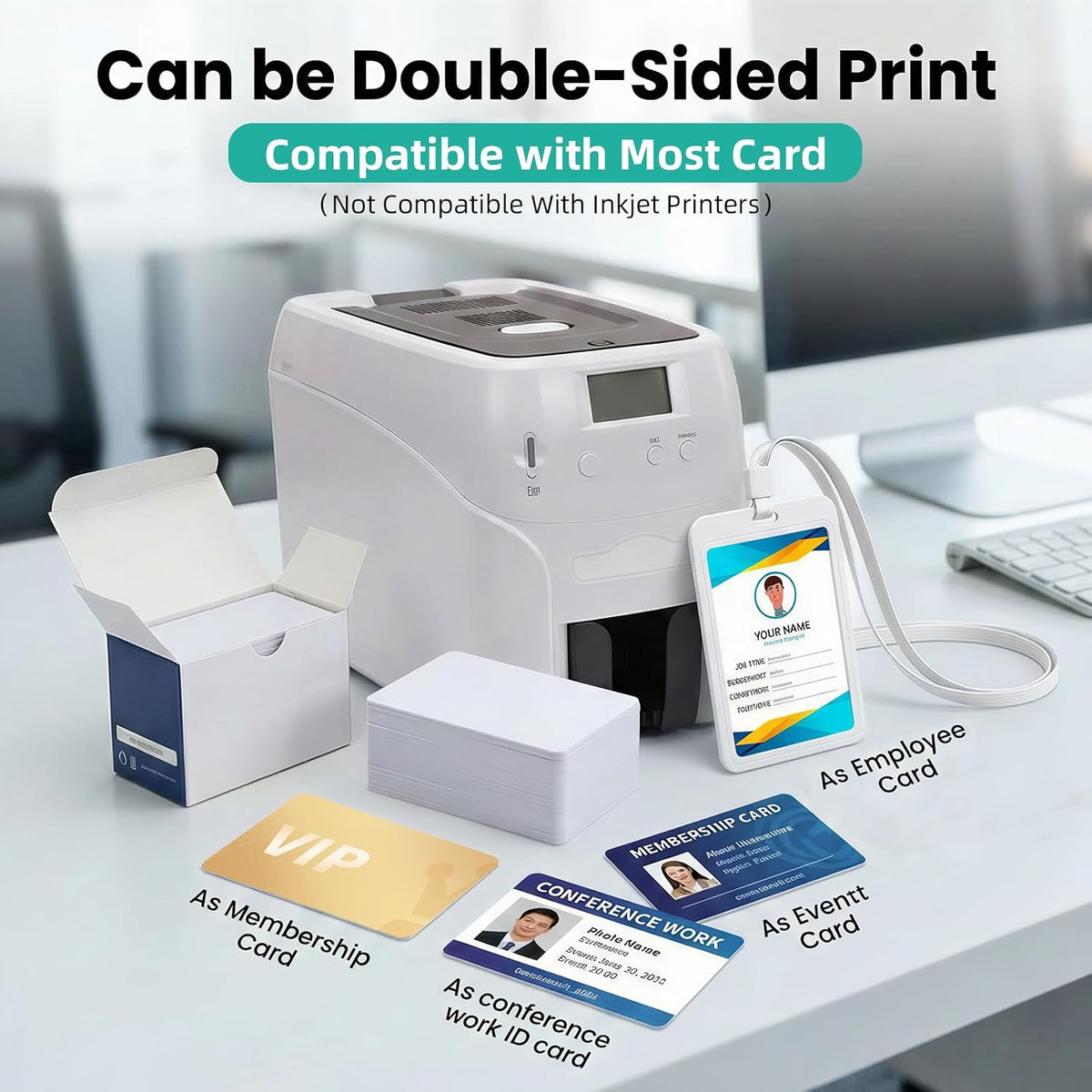NFC Cards NFC Tags NFC Business Card NFC 215 Cards Blank 504 Bytes Programmable NFC Tags iPhones Compatible with NFC Enabled Mobile Phones & Devices (PVC-WHITECARD)