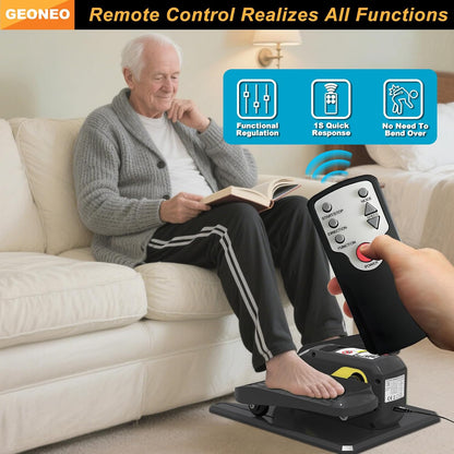 Under Desk Elliptical Machine, Electric Elliptical Exerciser for Senior, Quiet & Small Electric Seated Pedal Exerciser for Home with Monitor, Remote Control & 12 Adjustable Speeds