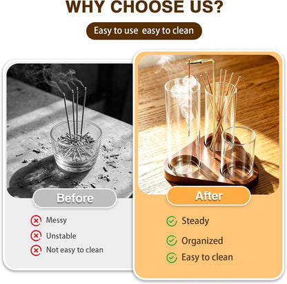 2 Pack Incense Holder, Incense Burner, Insence-Stick Holder Mess-Free Incense Burner Holder, Ideal for Meditation, Yoga, Relaxation, and Home Decor - Anti-Ash Flying