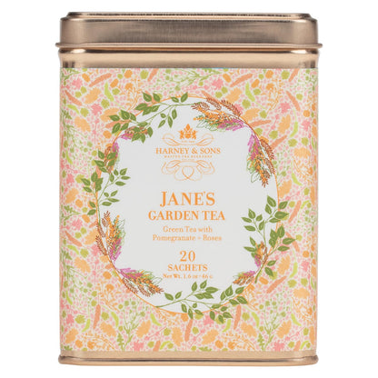 Harney & Sons Jane's Garden Green Tea, 20 Sachets in Tin
