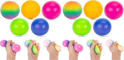LovesTown 5 PCS Stress Balls for Adults, Squeeze Toys for Kids Sensory Fidget Balls Party Favors Goodie Bag Stuffers Classroom Prize