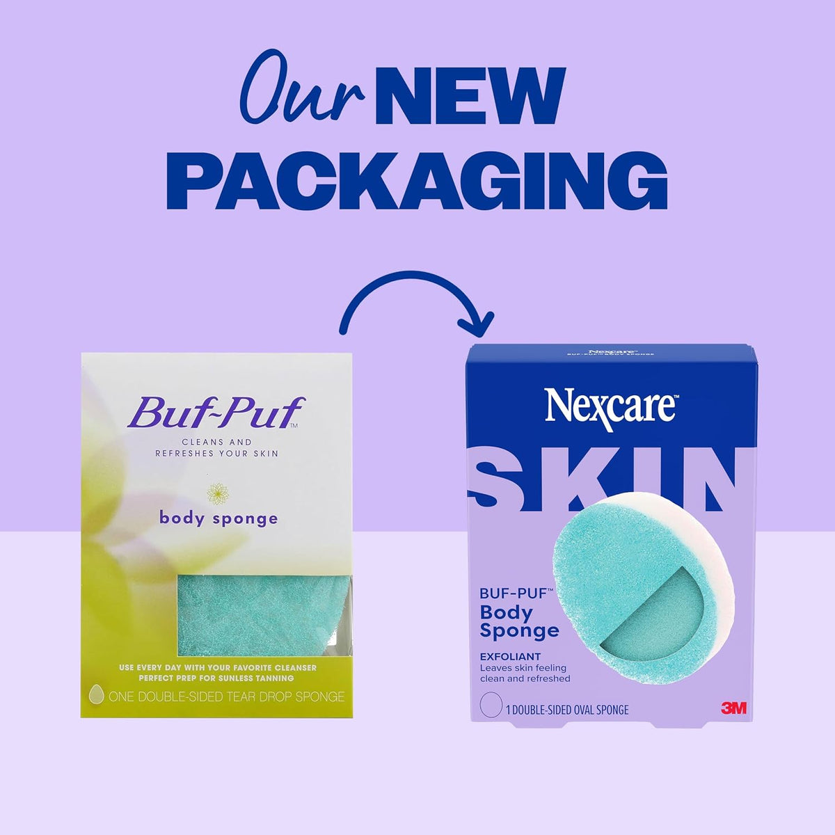Nexcare BUF-PUF Body Sponge, Exfoliating, 1 Sponge