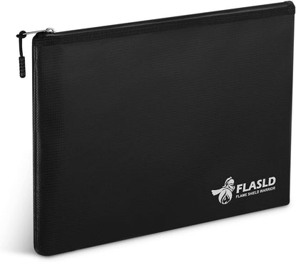 FLASLD Large Fireproof Document Bags, 24x12x12” Waterproof Storage Firesafe Bag, Fireproof Folder Safe Box for Cash, Valuables & Passport, Silicone Coating & Zipper Closure