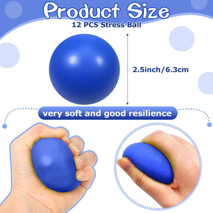 24 Pcs White Foam Stress Ball Squeeze Stress Relief Balls for Kids and Adults Hand Exercise Sensory Relief Toys for Anxiety ADHD Autism （White）